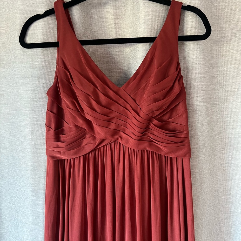 David’s Bridal Bridesmaid dress, color Sienna, size 8.